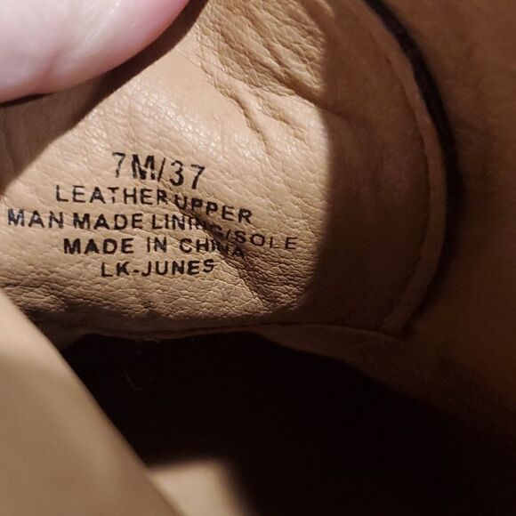 Lucky Brand Leather Wedge Junes Ankle  Boots in Tan Size 7M - Picture 13 of 13